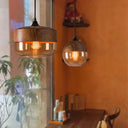 Lampe LED Suspendue en Bois