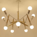 Lustre Moderne Créatif en Fer et Bois