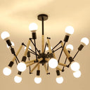 Lustre Moderne Créatif en Fer et Bois