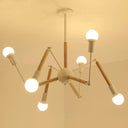 Lustre Moderne Créatif en Fer et Bois