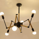 Lustre Moderne Créatif en Fer et Bois