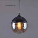 Suspension Noire avec Verre Ambré