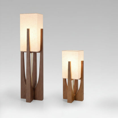 Lampadaire En Noyer De Style Japonais