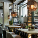 Lampe LED Suspendue en Bois salon café