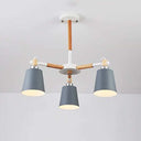 Lustre Moderne en Fer et Bois