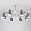 Lustre Moderne en Fer et Bois