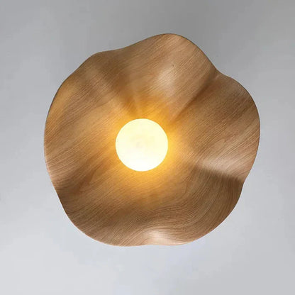 Plafonnier Scandinave Lotus En Résine De Bois