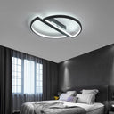Plafonnier LED Demi-Cercle noir chambre