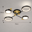 Plafonnier LED doré 4 têtes design moderne compact diamètre 75 cm luminaire plafond chambre ou salon